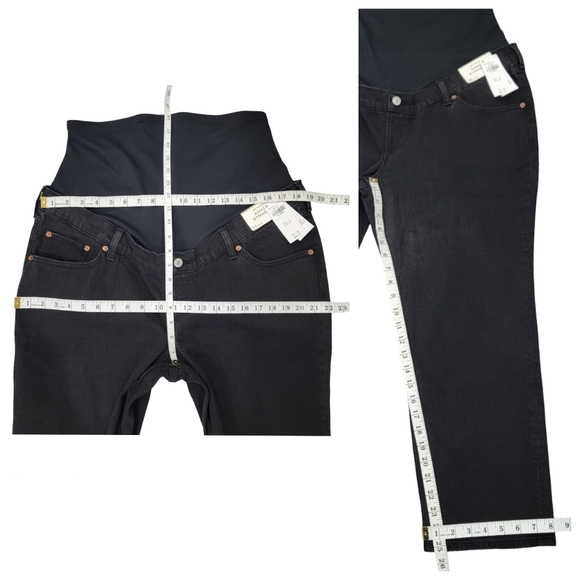 NWT Abercrombie & Fitch Maternity Ankle Straight Black Jeans Women’s 32 Short - Picture 16 of 17